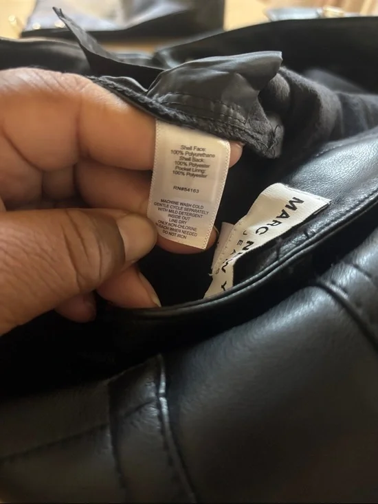 Marc New York Black Faux Leather Skirt with Button Waist - Picture 10 of 10